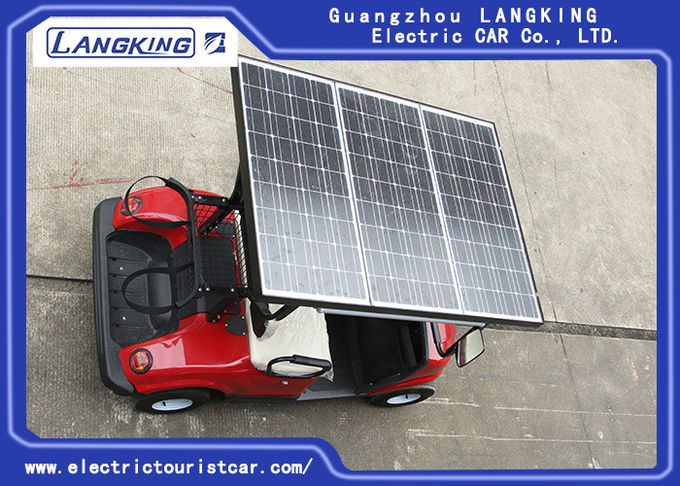Os carrinhos de golfe bondes da movimentação da mão esquerda do telhado dos painéis solares com profundamente reciclam baterias 0