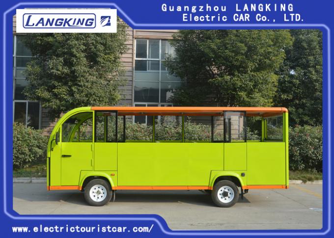 Carro bonde verde do turista com a porta semi fechado/ônibus Sightseeing bonde 0
