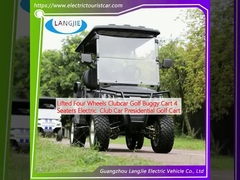Carrinho elevador de quatro rodas, carro de golfe, carro de carrinho de 4 lugares, carro de clube elétrico, carro presidencial de golfe.