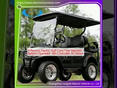 Carrinhos de golfe elétricos para 4 pessoas Gratuito Manutenção Alimentado por bateria 48v Controlador motor AC