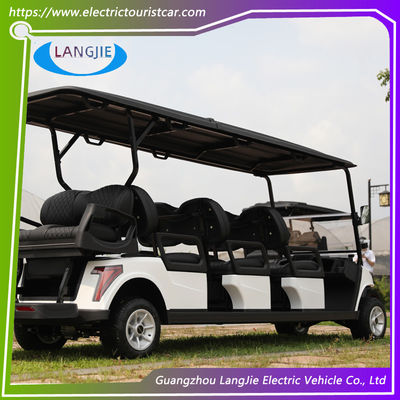 Carrinhos Elétricos Brancos Club 48V Alimentados por Bateria 8 lugares AC Motor Golf Buggy