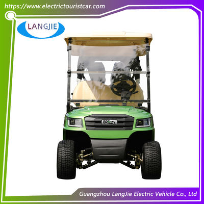 Carrinho de golfe eléctrico de 4 rodas para 2 pessoas Carro de golfe elétrico de 48 V Bateria alimentada com teto