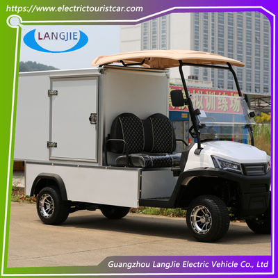 Carrinho de golfe de utilitário elétrico de dois lugares 48V AC Hotel Buggy Car com caixa de carga de telhado