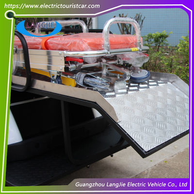 Carro de ambulância elétrico 2 lugares + 1 cama Motor de 48V/5KW para parque do aeroporto