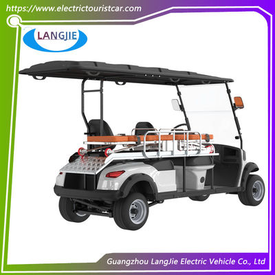 2 assentos + 1 cama Carrinhos de golfe elétricos Motor AC 5KW Carro de ambulância elétrico Para hospital