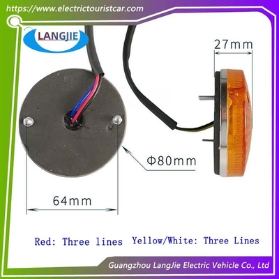 Lanterna traseira LED Marshell com diâmetro de 8 cm, luz de pisca e ré para carros de passeio e patrulha