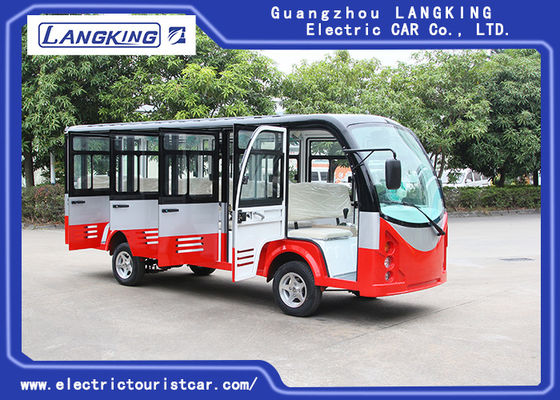 O passageiro 14 fechou o carro Sightseeing bonde da porta com o motor de C.A. de cruzamento superior do volt 7.5KW da capacidade 72