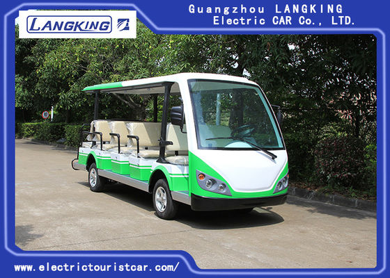 Carro bonde verde/branco da canela/7.5KM viaja de automóvel carrinhos de golfe bondes de 72V 14 Seater para o parque