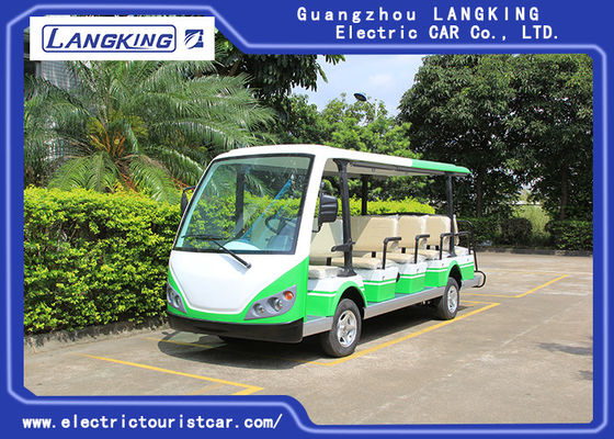 Carro bonde verde/branco da canela/7.5KM viaja de automóvel carrinhos de golfe bondes de 72V 14 Seater para o parque
