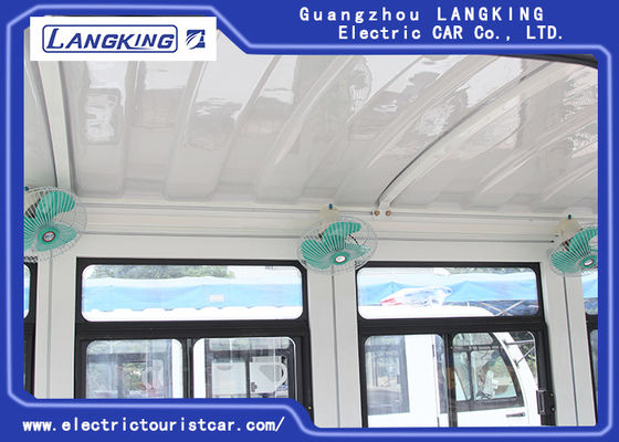 O carro bonde da canela de Seater do branco 11 equipado com choque eficaz absorve/porta